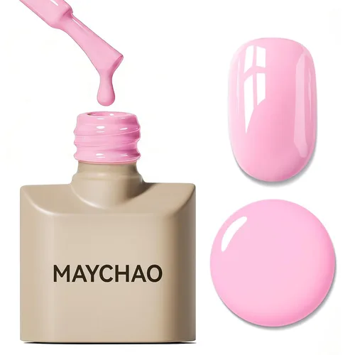 Miniatura 60 de MAYCHAO Esmalte de uñas de gel rosa intenso de 0.5 onzas líquidas, 1 unidad de esmalte de gel rosa brillante, esmalte de uñas que se absorbe con luz