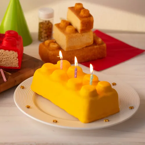 Miniatura 6 de Molde de ladrillo para tartas de construcción, paquete de 4 unidades, para decorar pasteles en forma 3D de 9 pulgadas, fiestas de cumpleaños