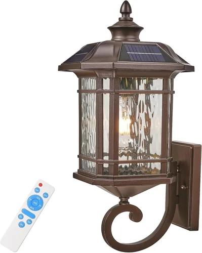 Miniatura 8 de Aplique solar para exteriores de 15.7 pulgadas de altura, accesorio de iluminación exterior del atardecer al amanecer, lámpara de pared solar