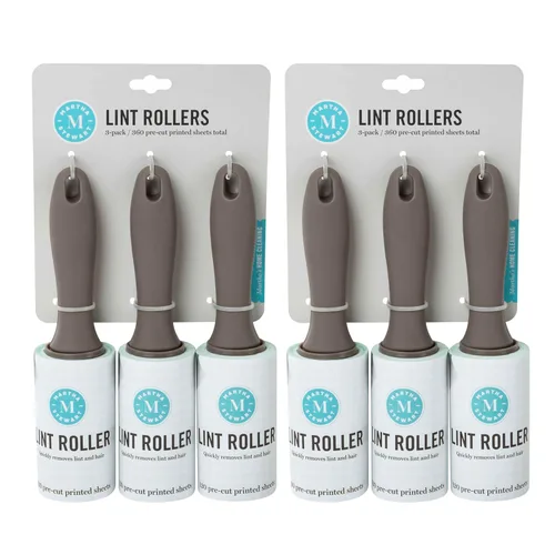 Miniatura 2 de Martha Stewart Rodillos de pelusa, patrón de guinga, 120 hojas por rollo, 6 unidades, removedor de pelusa extra adhesivo para ropa, tapicería y más