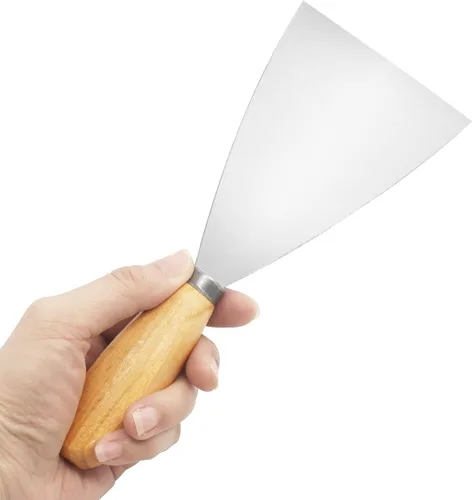 Miniatura 5 de Cuchillo de masilla, raspador de metal de 3.5 pulgadas, cuchillos de mango de madera para paneles de yeso, calcomanías, papel de pared, parches