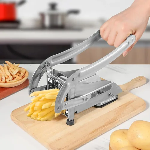 Miniatura 2 de REDANT Cortador profesional de papas fritas – Cortador de patatas de acero inoxidable con 2 cuchillas (1/2 y 1/3 pulgadas) y pies de succión