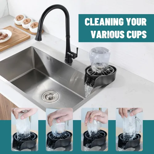 Miniatura 7 de Enjuagador de Vidrio para Fregadero de Cocina, Enjuagador de Vidrio de Alta Presión con Boquilla Giratoria de 360 Grados con Diseño de Pistola