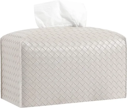 Miniatura 26 de Funda para caja de pañuelos de piel sintética, estuche cuadrado para pañuelos faciales, dispensador de papel facial para baño, encimera de tocador