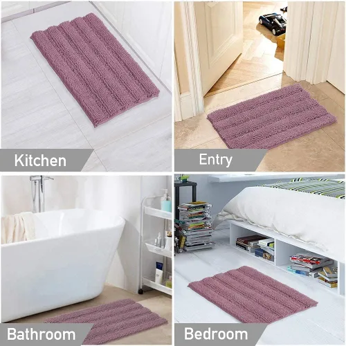 Miniatura 6 de Turquoize Juego de alfombras de baño antideslizantes para baño, alfombras peludas súper absorbentes para bañera, ducha, inodoro, alfombra de baño