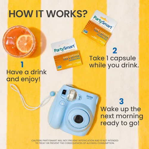 Miniatura 6 de Himalaya PartySmart, 10 Cápsulas Individuales - Apoyo al Hígado para la Descomposición del Alcohol para una Mejor Mañana Después de Beber - A Base