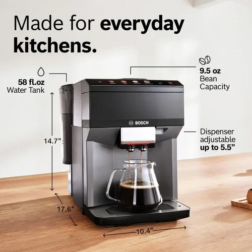 Miniatura 12 de Bosch 500 Series Máquina espresso y de café completamente automática – Panel de control táctil, manguera de leche, molinillo de cerámica, utiliza