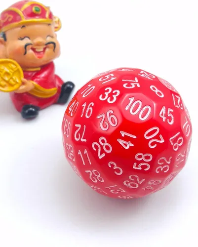 Miniatura 30 de Bescon Dados poliédricos translúcidos 100 lados, D100 transparente muere, Cubo de 100 lados, Dados de juego D100, Cubo de ámbar de 100 lados