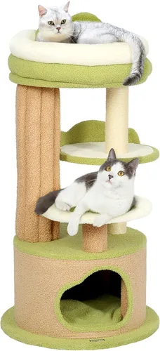 Árbol para gatos de 42.5 pulgadas de alto, torre de poste rascador para gatos, muebles modernos para gatos para espacios pequeños, perfecto para tu