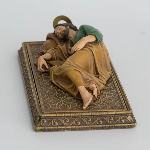 Miniatura 8 de Estatua Católica de San José Durmiendo de BC BUILDCLASSIC, con Base y Estuche, con Halo de Metal, Soporte para Tarjetas de Oración, Regalo Religioso