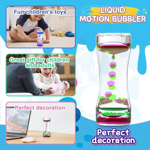 Miniatura 4 de Paquete de 3 temporizadores de burbujas de movimiento líquido para caliming, juguetes sensoriales, juguetes para el autismo, juguete para ansiedad