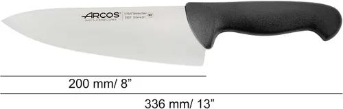 Miniatura 2 de Arcos Cuchillo de chef de acero inoxidable nitrum de 8 pulgadas y hoja de 7.874 in. Cuchillo de cocina profesional multiusos. Mango ergonómico