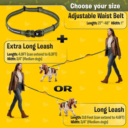 Miniatura 4 de Exquisita correa de perro manos libres para perros pequeños Correa de cintura para pasear perros Correa de correr para perros Correa de Caqui