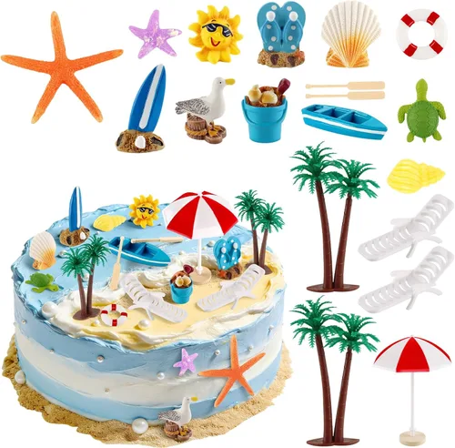 Miniatura 16 de Hooqict 26 piezas de decoraciones de pasteles de los años 80 y 90, decoraciones retro de los años 80 de hip hop con bolas de purpurina para cupcakes