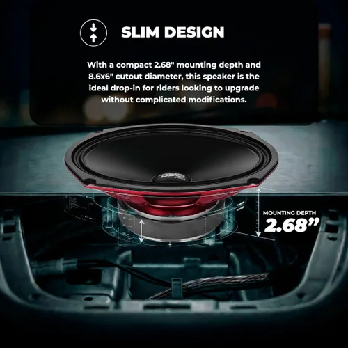 Miniatura 3 de DS18 PRO-SM69.2 6x9 Altavoz de Cono de Rango Medio de Montaje Poco Profundo Resistente al Agua, 500W Potencia Máxima, 250W RMS, 2 Ohmios - Perfecto