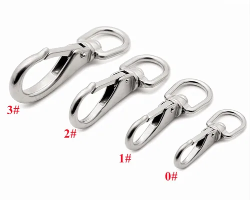 Miniatura 5 de 2/4 ganchos de resorte fijo multiusos, accesorios de montaje resistente, acero inoxidable 316 plateado (4, longitud: 3.937 in (3#))