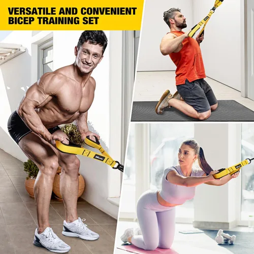 Miniatura 5 de HOXWC Resistance Bands with Handles, Exercise Bands with Door Anchor for Working Out, Home Gym Workout Equipment for Push Downs, Tricep, Biceps
