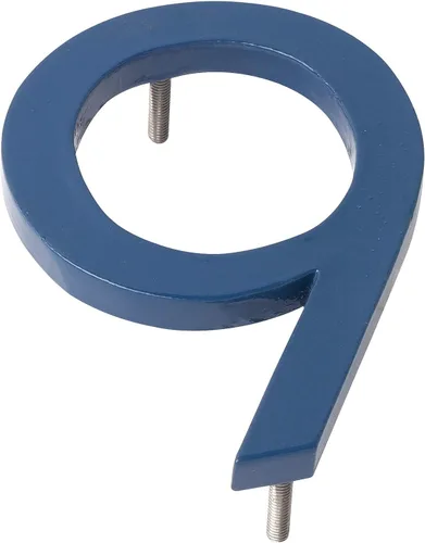 Miniatura 8 de Montague Metal Products MHN-04-F-SB1-1 Números de casa de dirección flotantes modernos de aluminio cepillado sólido, 4 pulgadas, azul marino