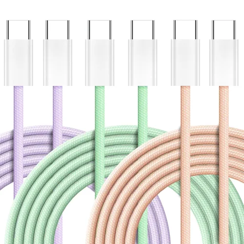 Miniatura 8 de Cable de carga USB C, paquete de 3 cables de carga rápida tipo C trenzado PD de 5 pies y 60 W para iPhone 15/15 Plus/15 Pro/15 Pro