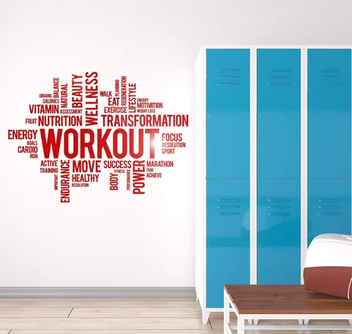 Miniatura 4 de Vinilo adhesivo de pared para entrenamiento, bienestar, gimnasio, gimnasio, gimnasio, gimnasio, deporte, palabras motivacionales, decoración grande