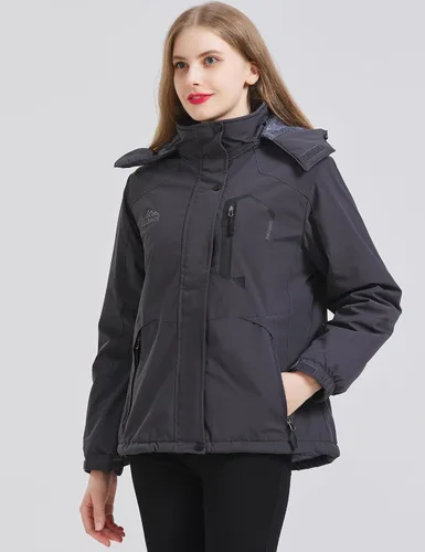 Miniatura 5 de ELLSWOS - Abrigos de invierno para mujer, resistentes al agua, chaqueta de esquí, abrigos cálidos para la nieve, cortavientos, impermeable