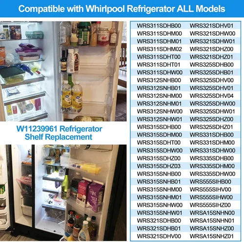 Miniatura 5 de Paquete de 2 [MEJORADO] W11239961 Reemplazo de estante para puerta de refrigerador Compatible con estante de puerta de refrigerador Whirlpool