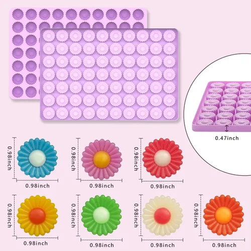 Miniatura 6 de Moldes de silicona de chocolate con forma de margarita, moldes de caramelo de goma para decoraciones de pastel, molde de silicona para fondant