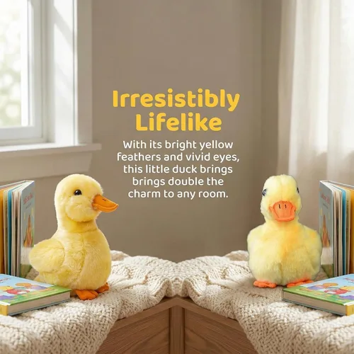 Miniatura 4 de Peluche de pato pequeño amarillo, animal de peluche de pato de simulación de 5.5 pulgadas, muñeca de pato bebé como regalo para tus hijos