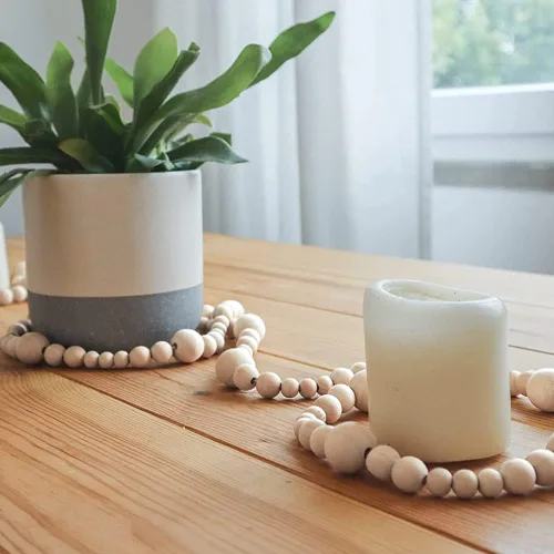 Miniatura 28 de 100 cuentas de madera natural de 0.984 in, cuentas espaciadoras de madera sin terminar de 1 pulgada, bolas redondas para hacer manualidades
