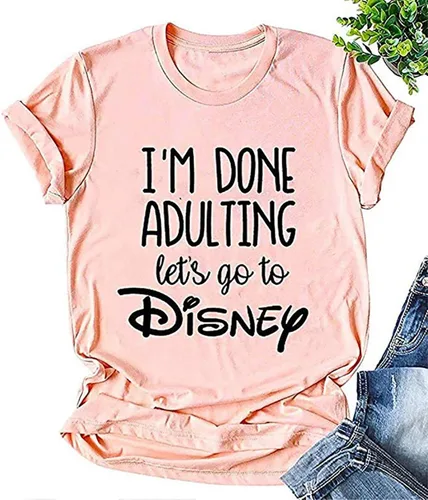 Linda y divertida camiseta de manga corta para mujer, con estampado de letras, para viajes familiares, camisetas de vacaciones