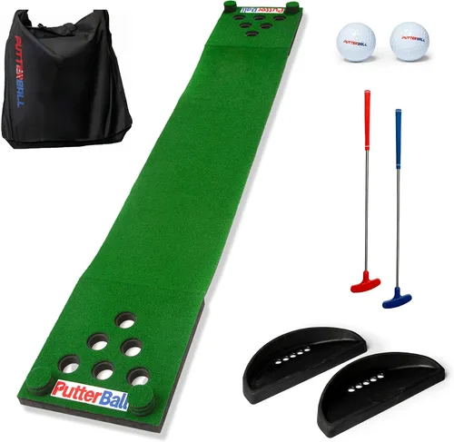 Miniatura 7 de PutterBall Original Golf Putting Game Set – Backyard 12 ft Putting Green Pong Style Golf Mat with 2 Putters, 2 Balls & Hole Covers