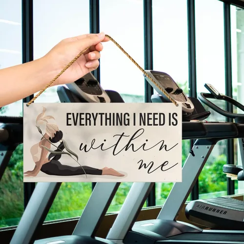 Miniatura 4 de Letrero decorativo de meditación, Everything I Need Is within Me, Yoga inspirador motivacional Mindfulness Home Gym Decoración de pared Arte de A10