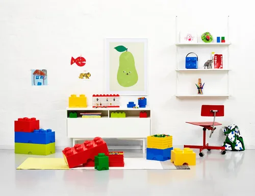 Miniatura 4 de LEGO - Ladrillo de almacenamiento con 4 tachuelas, color gris oscuro, caja de almacenamiento apilable de plástico con tapa para niños y adultos