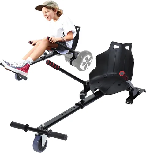 Accesorio de asiento Hoverboard de capacidad de 265 libras, 27 a 39 pulgadas de longitud ajustable, accesorio de Go Kart con asiento cómodo y