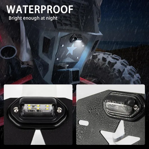 Miniatura 3 de Marco de soporte para matrícula ATV UTV con luz LED, universal para remolque, camión, RV, barco, carrito de golf, motos de nieve, SxS Ranger RZR