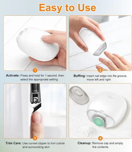 Miniatura 6 de Cortaúñas eléctrico con cortaúñas encarnadas, recortador de uñas 2 en 1 (con luz LED y caja de almacenamiento), cortaúñas eléctrico portátil de 3