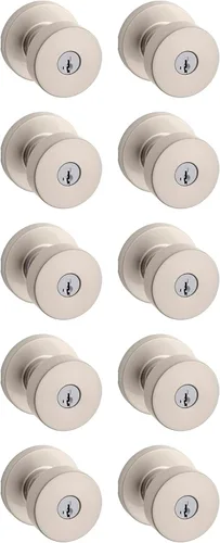 Miniatura 18 de Kwikset Pismo - Pomo de puerta redondo simulado, manija de un solo lado para armarios, puertas dobles francesas y despensa, pomo de puerta