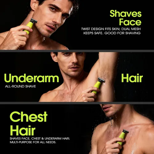 Miniatura 4 de DSP Recortadora eléctrica de barba, recortadora de pelo facial y corporal para hombres, bloqueo de viaje, bajo ruido, maquinilla de afeitar Verde
