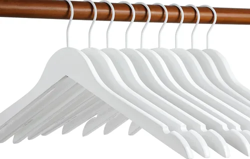 TOPIA HANGER Percha de novia para vestido de novia, perchas de madera blanca de primera calidad, gancho blanco giratorio de 360°, acabado liso,