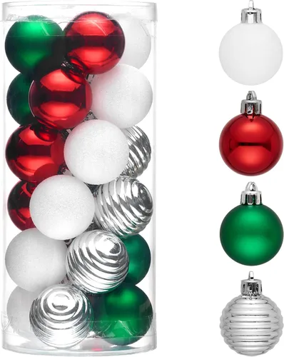 Miniatura 14 de Valery Madelyn - Juego de adornos pequeños de 1.57 pulgadas para árbol de Navidad, adornos de bolas colgantes inastillables para decoración de dorado