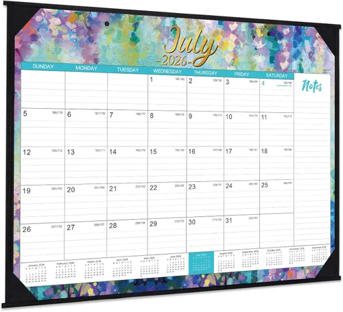 Calendario de escritorio 2026-2027, calendario de escritorio grande 2026-2027, julio 2026 a diciembre 2027, 22 x 17 pulgadas, calendario grande de