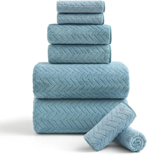 Miniatura 40 de Ferdilan - Juego de 4 toallas de baño grandes de 35 x 70 pulgadas, 600 GSM, ultra suaves y absorbentes, para silla de baño, color negro, toallas