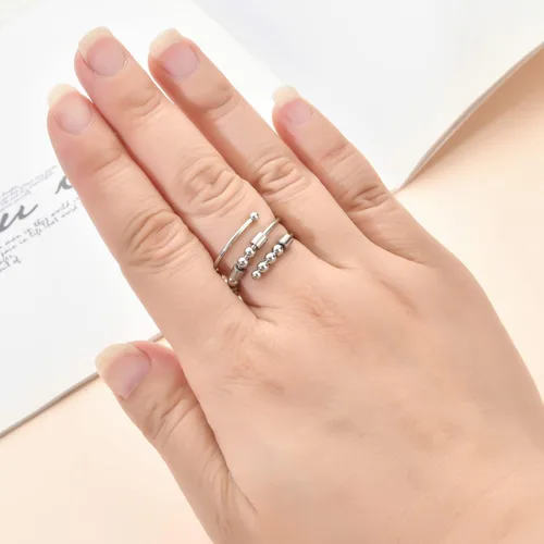 Miniatura 7 de Anillos de código morse para mujer, anillo giratorio de acero inoxidable, anillos para ansiedad, anillo de código morse, regalos inspiradores