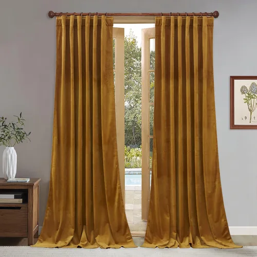 Miniatura 11 de StangH Cortinas de terciopelo súper suaves con pestaña trasera, cortinas azul marino para puerta corredera, decoración de lujo, cortinas opacas