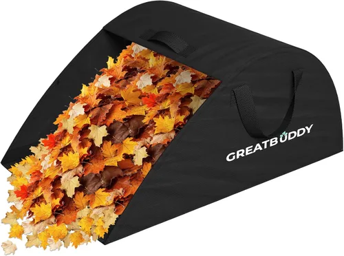 Miniatura 11 de GreatBuddy Combo de rastrillo y bolsas de hojas para hojas, rastrillo de jardín de metal ajustable de 29 a 72 pulgadas, 11 dientes, paquete de 2