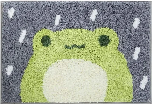 Miniatura 9 de Ankah Alfombra de ducha bonita, lujosa, absorbente y antideslizante, lavable a máquina para bañera, ducha y baño, 17.71 x 25.59 pulgadas, diseño