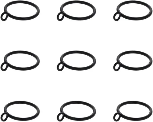 Miniatura 32 de MroMax Anillos de cortina con ojales, anillos de cortina negros de metal de 1-1/2 pulgadas de diámetro interior de 1.496 in de diámetro, anillos