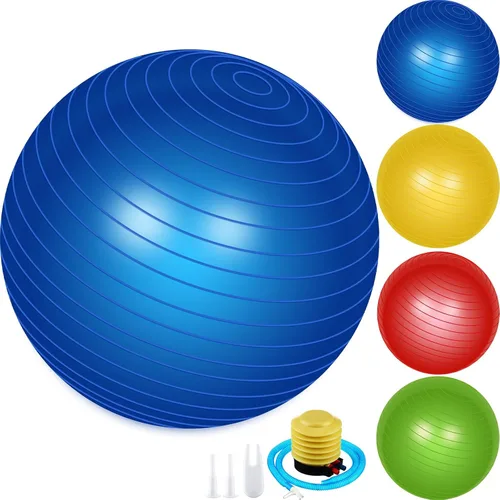 Miniatura 8 de Leyndo Pelota de ejercicio de yoga, pilates, embarazo, parto, fitness, con bomba rápida, antiestallido para mejorar la postura, equilibrio, yoga