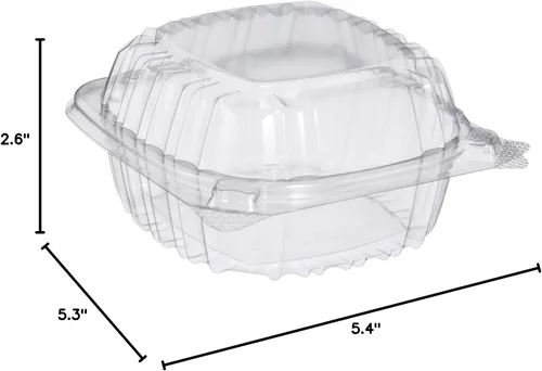 Miniatura 7 de DART C53PST1 OPS Contenedor transparente con bisagras de 5 pulgadas, 5.3 x 5.4 pulgadas (caja de 500)