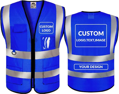 Miniatura 47 de BeautyWill Chaleco de seguridad personalizado con logotipo Clase 2 Chaleco reflectante de alta visibilidad Chaleco de trabajo protector